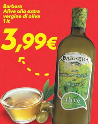 Iper Super Conveniente Barbera Alive olio extra vergine di oliva 1 lt offerta