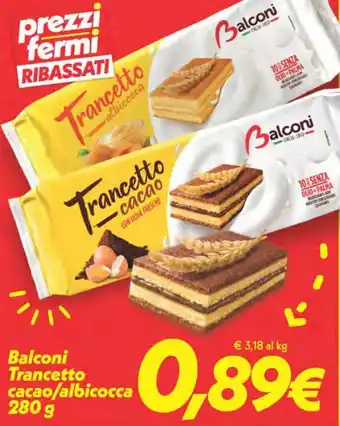 Iper Super Conveniente Balconi Trancetto cacao/albicocca 280 g offerta