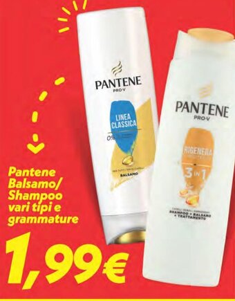 Iper Super Conveniente Pantene Balsamo/Shampoo vari tipi e grammature offerta