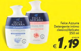 Iper Super Conveniente Felce Azzurra Detergente intimo classico/delicato 250 ml offerta