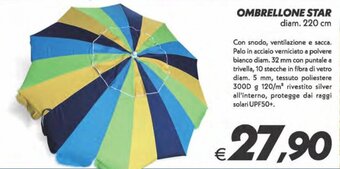 Iper Super Conveniente Ombrellone Star diam. 220 cm offerta