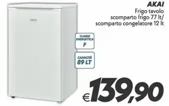 Iper Super Conveniente Akai Frigo tavolo scomparto frigo 77 lt/scomparto congelatore 12 lt offerta
