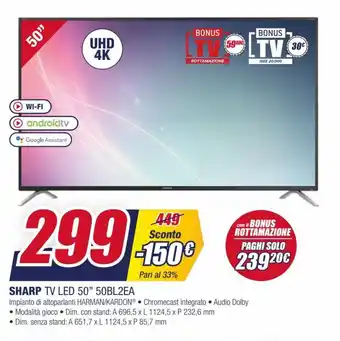 Trony Sharp Tv Led 50" 50BL2EA offerta