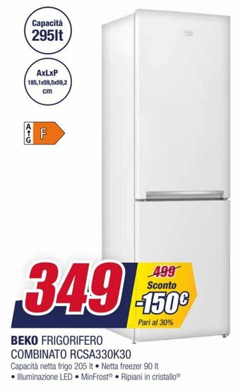 Trony Beko Frigorifero Combinato RCSA330K30 offerta