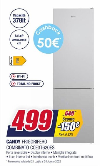 Trony Candy Frigorifero combinato CCE3T620ES offerta