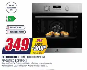 Trony Electrolux Forno Multifunzione Pirolitico E0F4P04X offerta