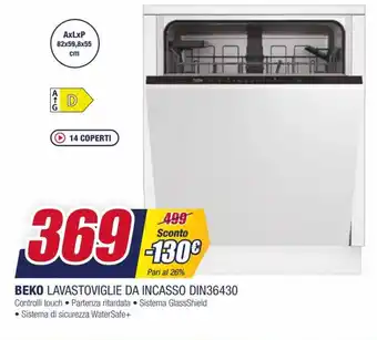 Trony Beko Lavastoviglie da Incasso DIN36430 offerta
