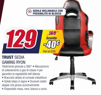 Trony Trust Sedia Gaming Ryon offerta