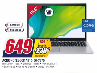Trony Acer Notebook A515-56-7370 offerta