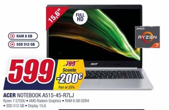 Trony Acer Notebook A515-45-R7LJ offerta