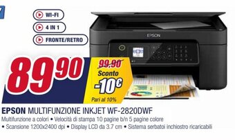 Trony Epson Multifunzione Inkjet WF-2820DWF offerta
