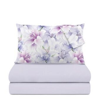 Completo letto matrimoniale fiori lilla