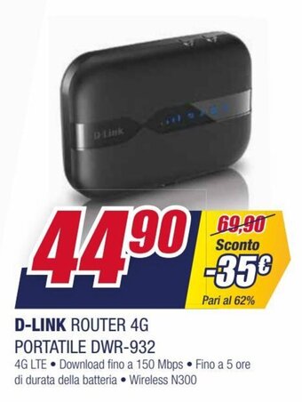 Trony D-Link Router 4G Portatile DWR-932 offerta