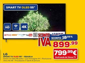 Euronics Lg smart tv oled 55" - 55a16la offerta