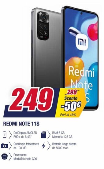 Trony Redmi Note 11S offerta