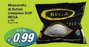 Prix Quality Rega Mozzarella Bufala Campana DOP 100 g offerta