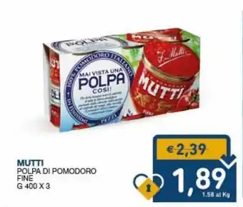 SeBón Supermercati Polpa di pomodoro fine mutti offerta