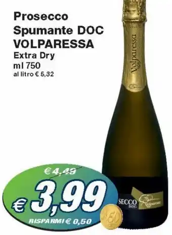 Prix Quality Volparessa Prosecco Spumante DOC Extra Dry 750 ml offerta