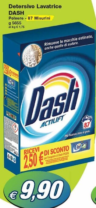 Prix Quality Dash Detersivo Lavatrice Polvere 87 misurini 5655 g offerta