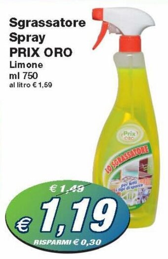 Prix Quality Prix Oro Sgrassatore Spray Limone ml 750 offerta