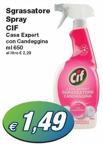 Cif Sgrassatore Spray Casa Expert con Candeggina 650 ml