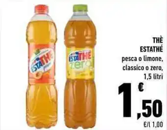 Conad Thè Esthathé pesca o limone, classico o zero 1,5 litri offerta