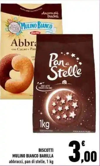 Conad Mulino Bianco Barilla Biscotti abbracci, pan di stelle 1 kg offerta