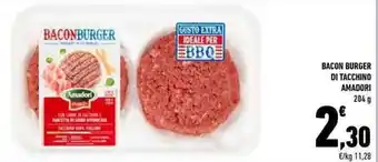 Conad Amadori Bacon Burger di Tacchino 204 g offerta