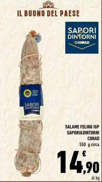 Conad Sapori&Dintorni Conad Salame Felino IGP 550 g circa offerta