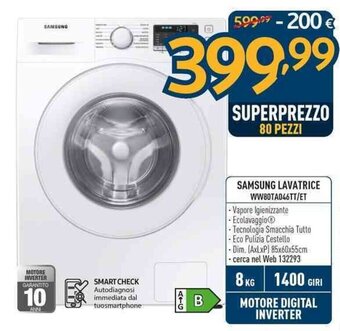 Sinergy Samsung Lavatrice WW80TA046TT/ET offerta