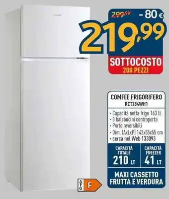 Sinergy Comfee Frigorifero RCT284WH1 offerta