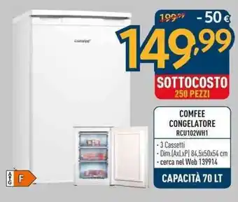 Sinergy Comfee Congelatore RCU102WH1 offerta