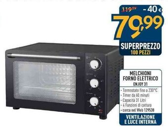 Sinergy Melchioni Forno Elettrico Enjoy 31 offerta