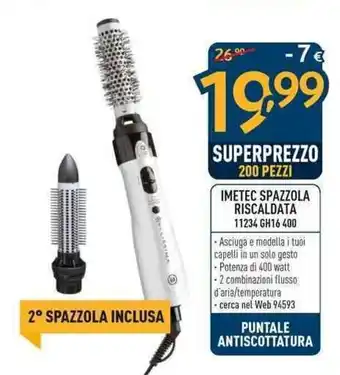 Sinergy Imetec Spazzola Riscaldata 11234 GH16 400 offerta
