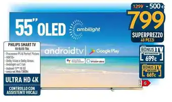 Sinergy Philips Smart TV 55 OLED 706 offerta