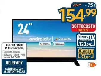 Sinergy Toshiba Smart TV LED 24" 24WA2063DA offerta