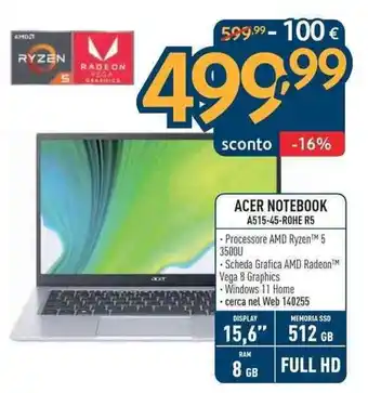 Sinergy Acer Notebook A515-45-ROHE R5 offerta