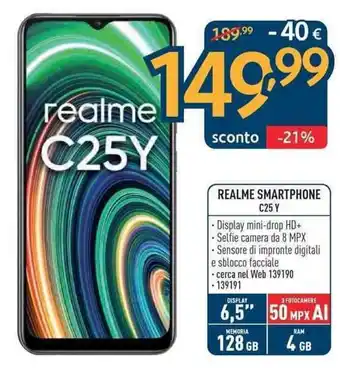 Sinergy Realme Smartphone C25 Y offerta