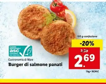 Lidl Burger di salmone panati offerta
