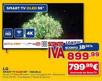 Euronics LG Smart Tv Oled 55" - 55A16LA offerta
