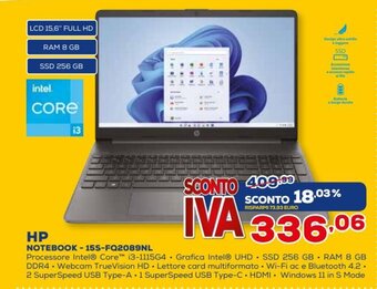 Euronics hp Notebook - 15S-FQ2089NL offerta