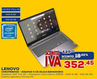 Euronics Lenovo Chromebook - IdeaPad 3 CB 15IJL6 82N4000BIX offerta