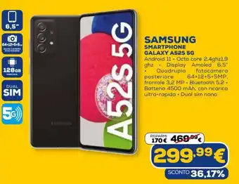 Euronics Samsung Smartphone Galaxy A52S 5G offerta