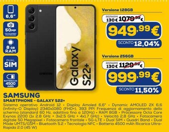 Euronics Samsung Smartphone - Galaxy S22 Versione 256GB offerta
