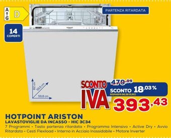 Euronics Hotpoint Ariston Lavastoviglie da Incasso - HIC 3C34 offerta