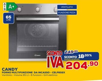 Euronics Candy Forno Multifunzione da Incasso - CELF602X offerta