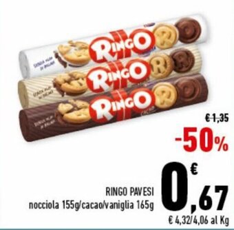 Conad Superstore Ringo Pavesi nocciola 155g/cacao/vaniglia 165g offerta