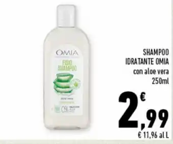 Conad Superstore Omia Shampoo Idratante con aloe vera 250 ml offerta