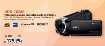 Unieuro Sony HDR-CX240 Videocamera offerta