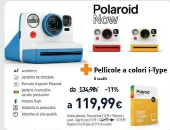 Unieuro Polaroid Now + Pellicole A Colori I-Type offerta
